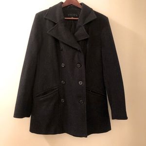 Wool-blend Black Heather Winter Pea Coat